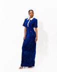 DAYA Sequin Maxi Dress in SAPPHIRE