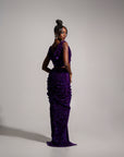 JESS Sequin Ruched Skirt in AMETHYST