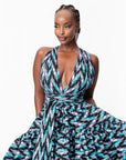 LINA African Print Hi-low Infinity Dress