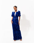 DAYA Sequin Maxi Dress in SAPPHIRE