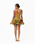 TANI African Print Corset Layered Mini Dress