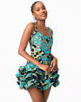 BADE African Print Corset Layered Mini Dress