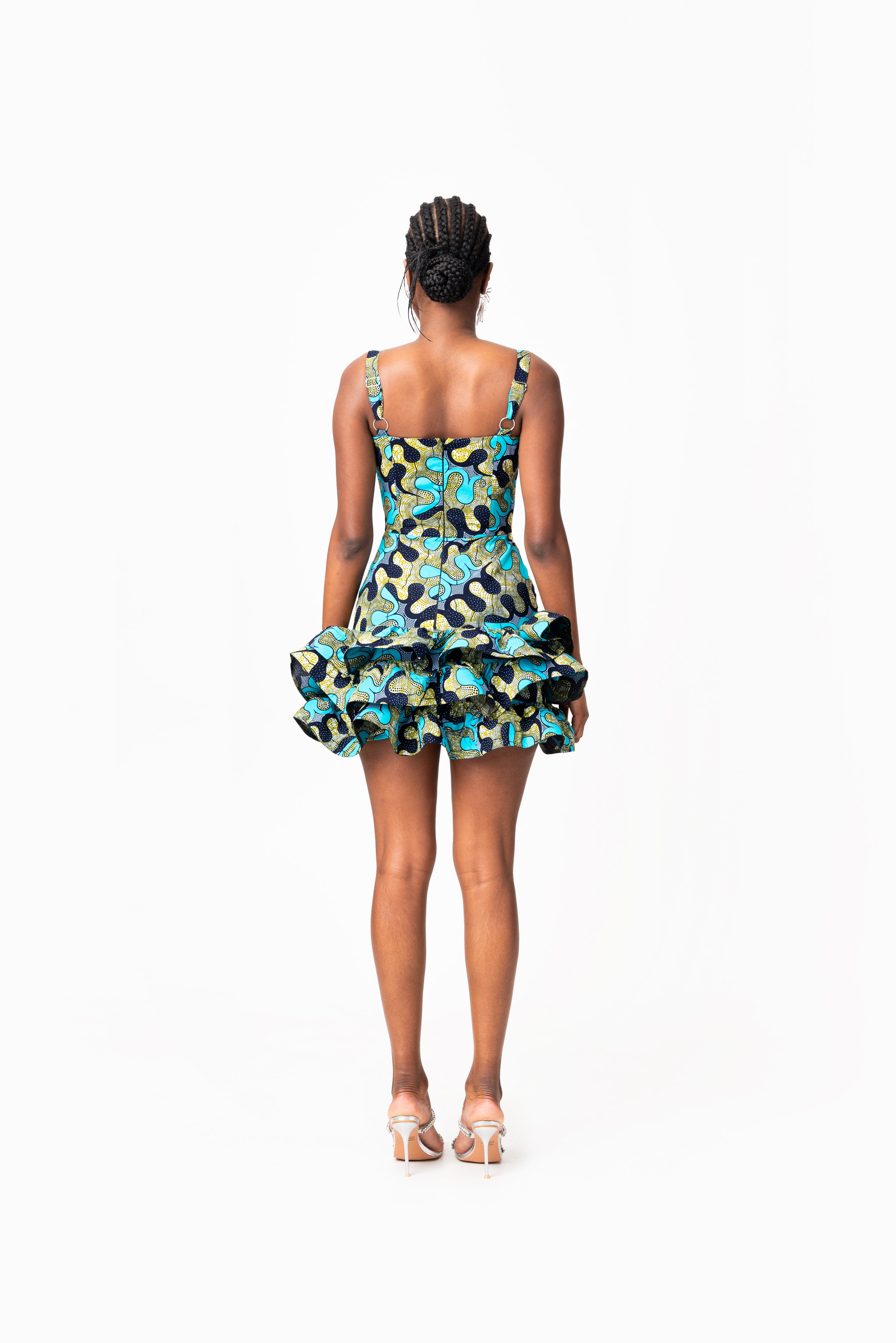 BADE African Print Corset Layered Mini Dress