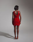 LEILA Mini Sequin Dress in RUBY