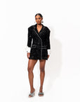 RAVEN Sequin Blazer Dress in ONYX