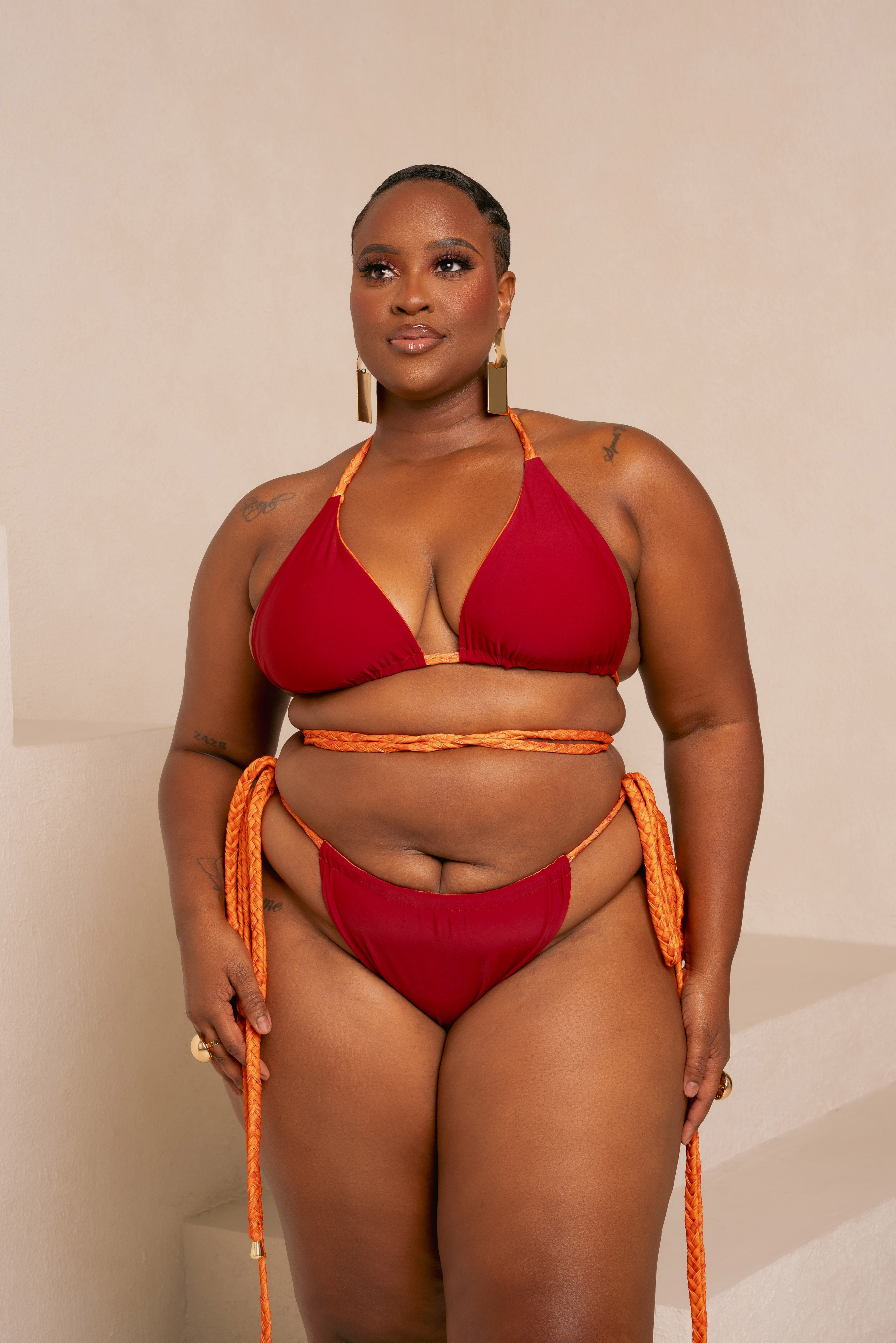 IZA ORANGE Reversible Bikini Top