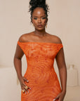 IZA ORANGE COWL MAXI DRESS