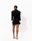 RAVEN Sequin Blazer Dress in ONYX