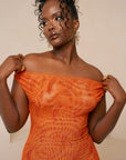 IZA ORANGE COWL MAXI DRESS