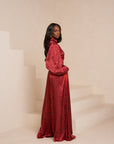 AMINAH RED WIDE LEG PANTS