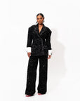 RAVEN Sequin Pantsuit in ONYX