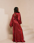 AMINAH RED WIDE LEG PANTS