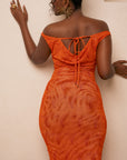 IZA ORANGE COWL MAXI DRESS