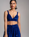 LIZA Sequin Pants in SAPPHIRE