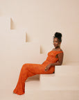 IZA ORANGE COWL MAXI DRESS