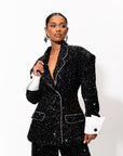 RAVEN Sequin Pantsuit in ONYX