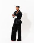 RAVEN Sequin Pantsuit in ONYX