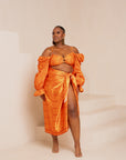 IZA ORANGE XL SILK SCARF