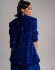 LIZA Sequin Blazer in SAPPHIRE