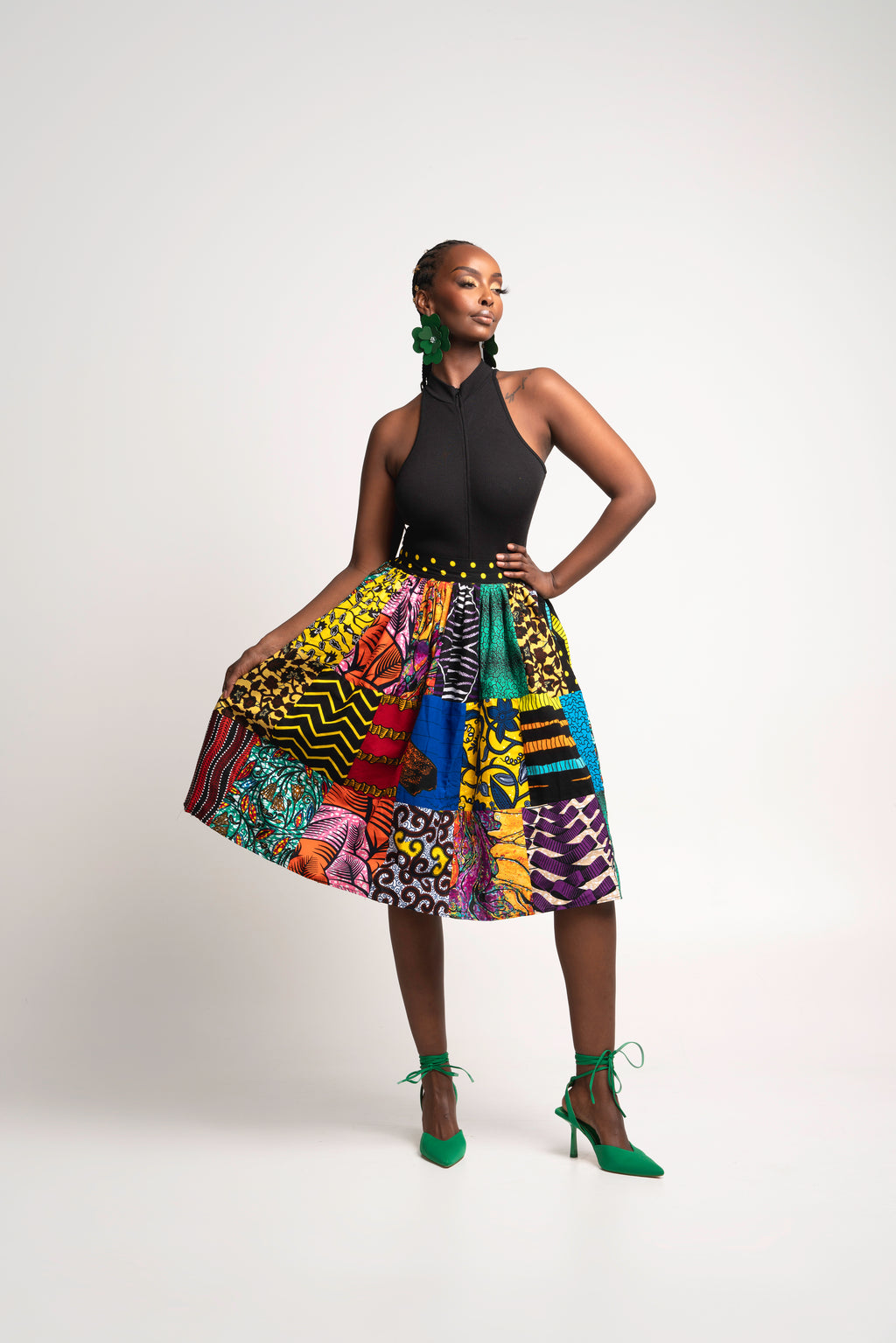 African print midi skirt, High waist midi skirt, Ankara skirt, African  skirt, African print fabric, High waist gathers african skirt