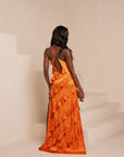 IZA ORANGE RUFFLE MAXI DRESS