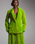 LIZA Sequin Blazer in OLIVINE