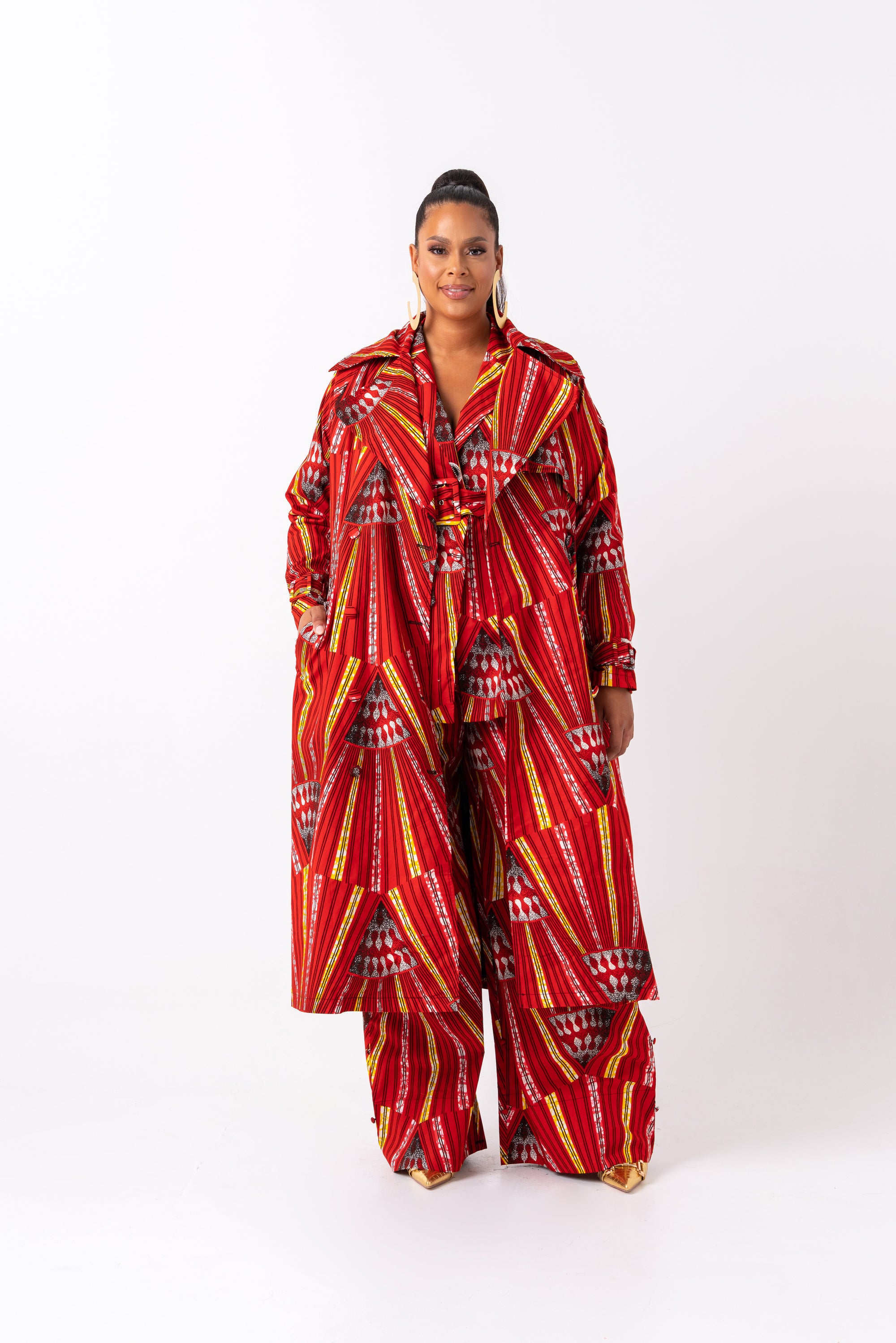 AFE African Print Trench Jacket