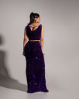 JESS Sequin Ruched Skirt in AMETHYST