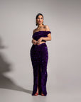 JESS Sequin Ruched Skirt in AMETHYST