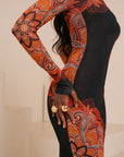 ENANG ORANGE LONG SLEEVE MAXI MESH DRESS