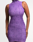 IZA RUCHED MINI MESH DRESS