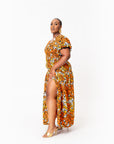 OTTI African print smocked body maxi dress