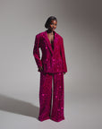 LIZA Sequin Pants in MAGENTA