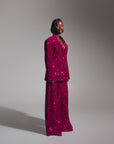 LIZA Sequin Pants in MAGENTA