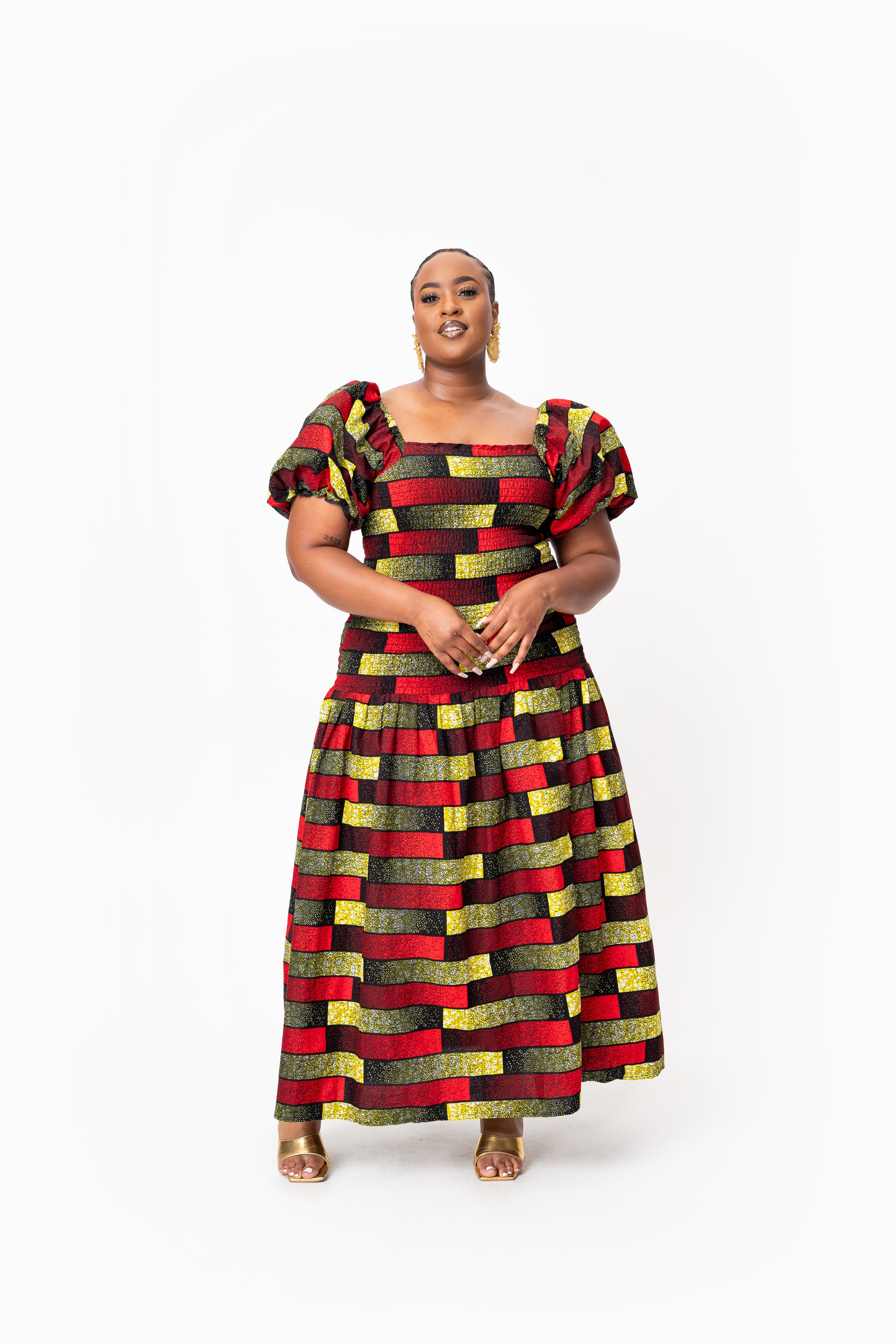 NAYA African print smocked body maxi dress