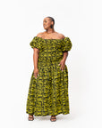 CHIMA African print smocked body maxi dress