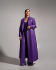 ONO Faux Leather Trench jacket in Purple