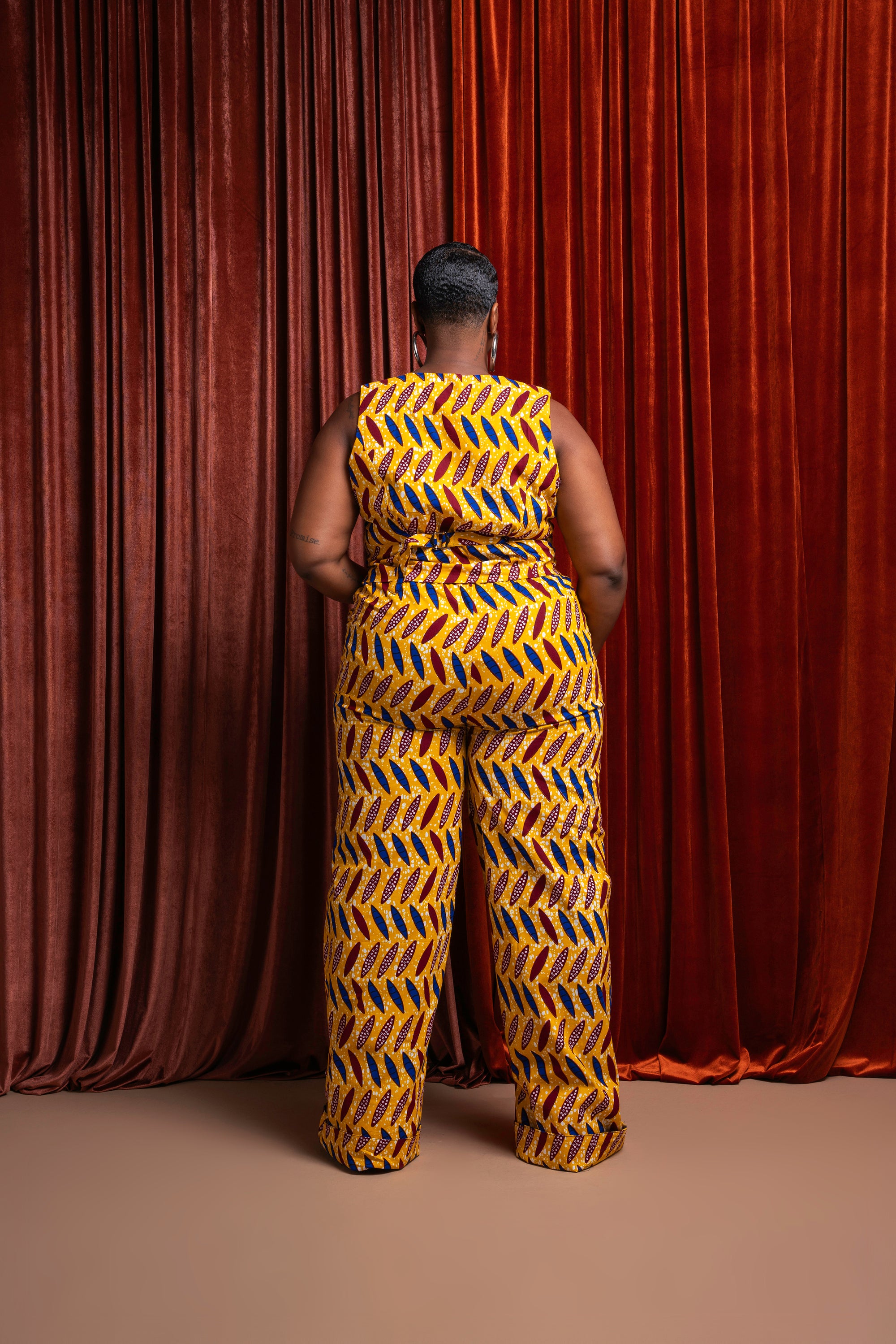 MOYIN African Print high waist trousers ( 3 LENGTH)