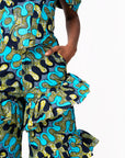 BADE African Print Ruffle high waist trousers (3 LENGTH)