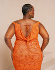 IZA ORANGE COWL MAXI DRESS