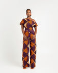 DORA African print One Shoulder jumpsuit (3 LENGTH)