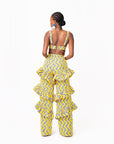 LILY African Print Ruffle high waist trousers (3 LENGTH)