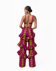 WUNMI African Print Ruffle high waist trousers ( 3 LENGTH)