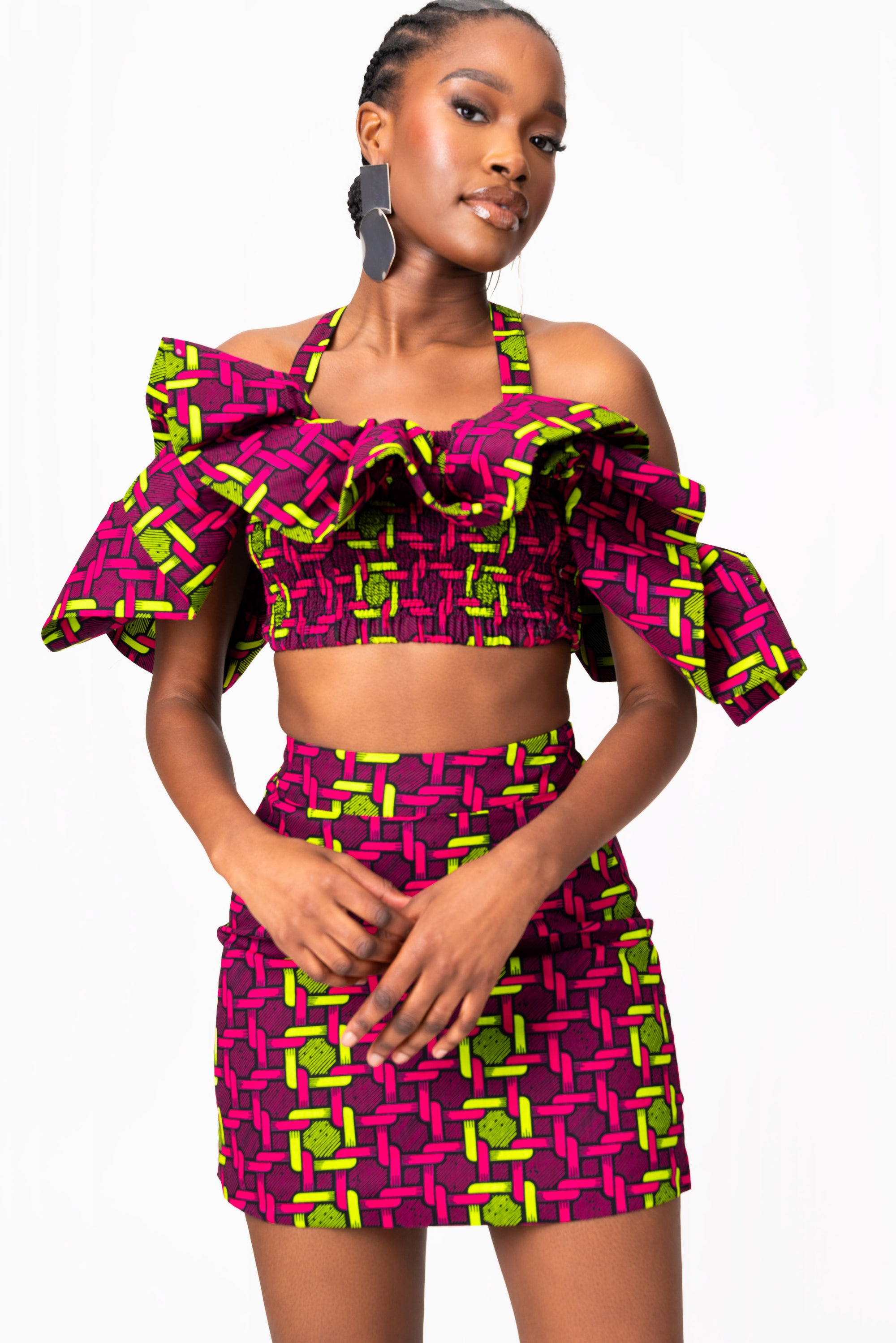 WUNMI African Print Mini Skirt