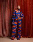 TOMIE African print long sleeve jumpsuit