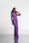 IZA PURPLE RUCHED MAXI MESH DRESS