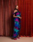 ZURI Off shoulder Ruffle African Print Maxi Dress