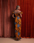 ZEZE Off shoulder Ruffle African Print Maxi Dress