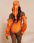 IZA ORANGE SMALL SILK SCARF