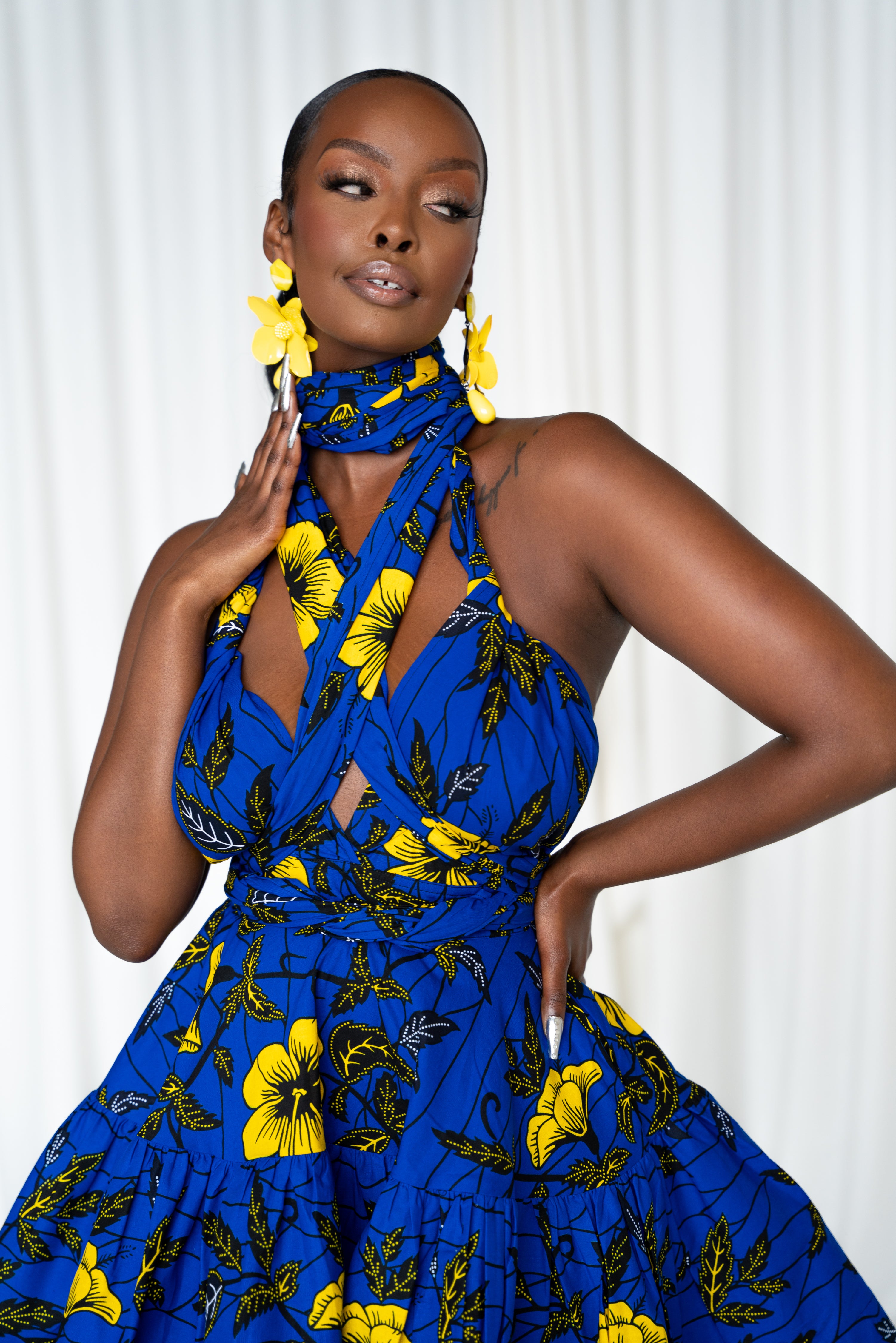 MOFOPE African Print Flair Mini Infinity dress